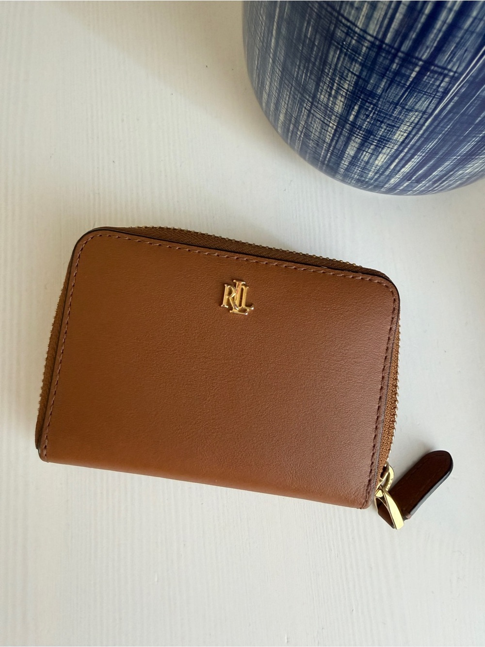 Ralph Lauren leather zip wallet with coin pocket